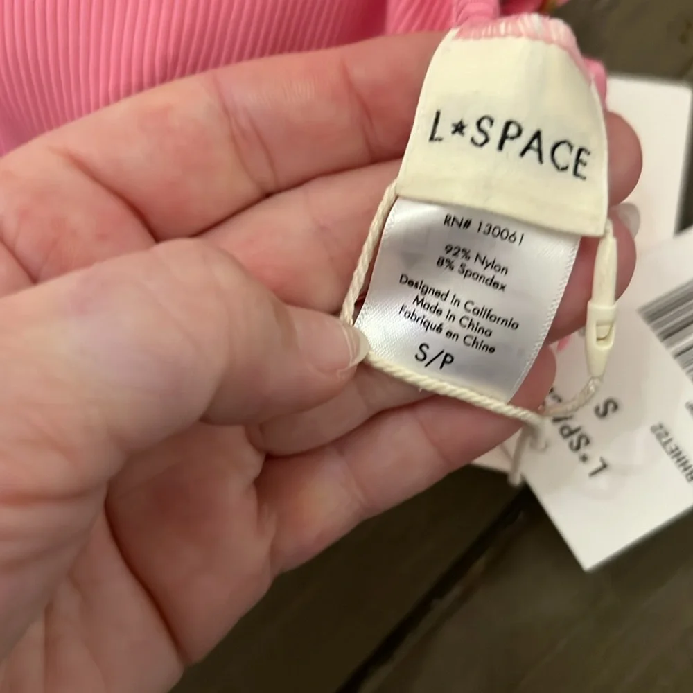 L*Space Helene Swimsuit Top Adjustable strap New with Tag Pink Guava Bikini
